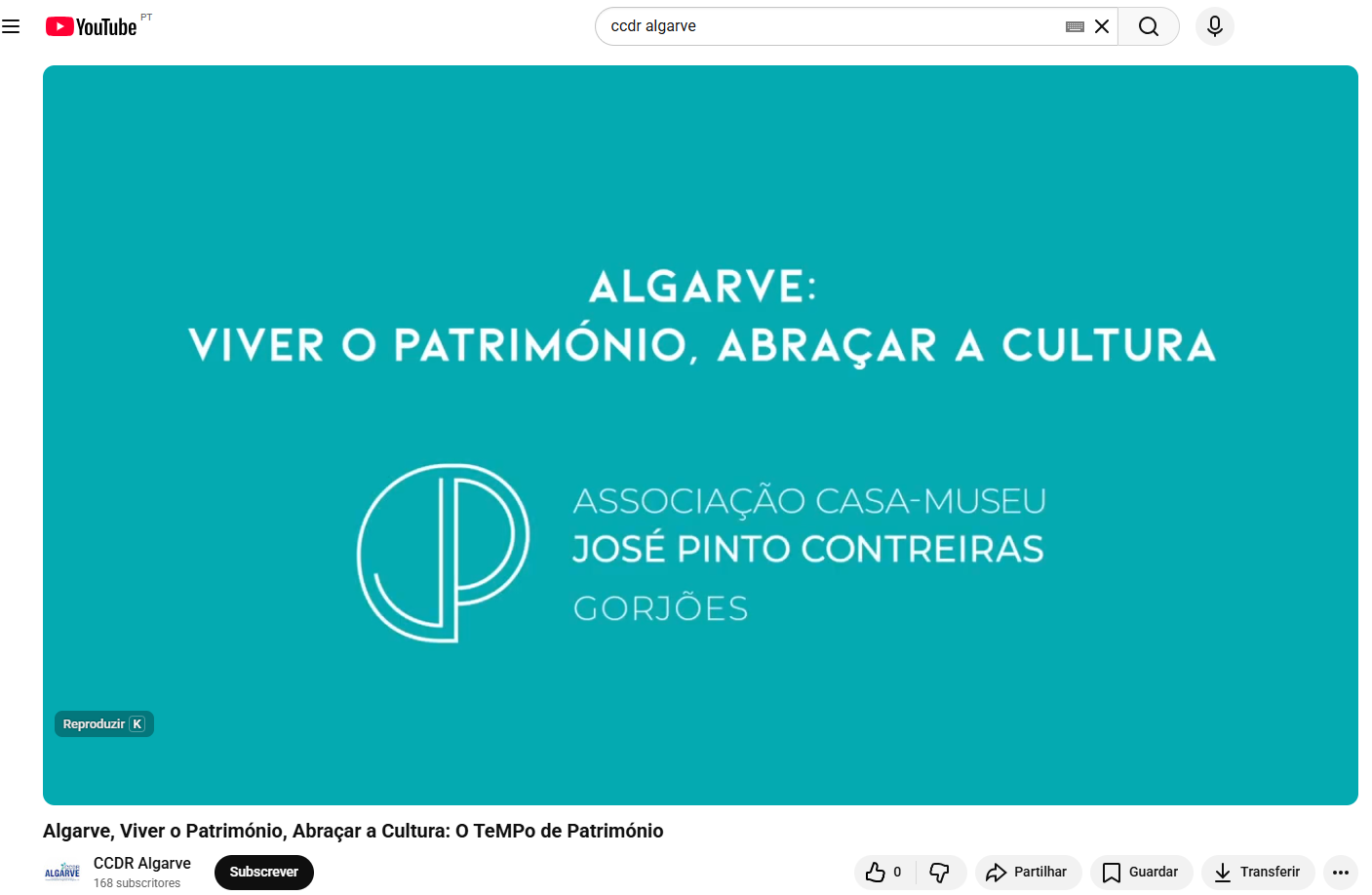 Algarve, Viver o Património, Abraçar a Cultura: O TeMPo de Património 